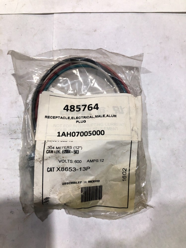 COOPER CROUSE HINDS X8653-13P PLUG RECEPTACLE 4P 600V 12A 12″
