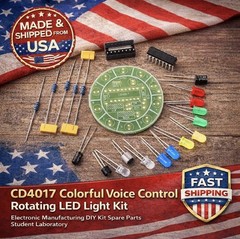 CD4017 colorful voice control rotating LED light kit electronic diy kit