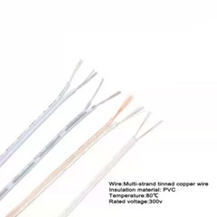 2- Core PVC Flexible Cable 18/20/22/28 AWG Stranded Electrical Flex Wire UL2468