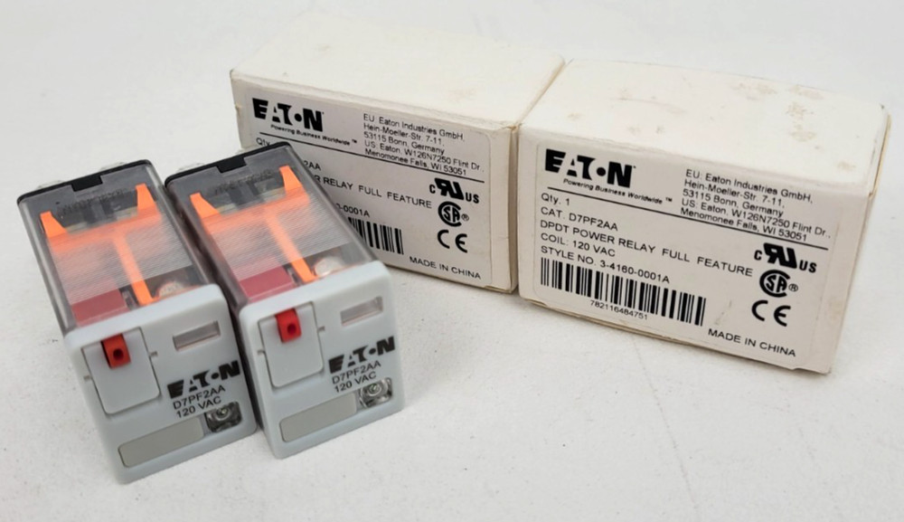 Lot of 2 – D7PF2AA Eaton Power Relay 120V – Next Day Option – New