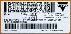 VISHAY 1000x Metal Film Resistors 5.62Ω WR40414005628G2100 5.62 Ohm