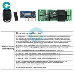 DC 12V 24V 10A Motor Forward Reverse Controller Module & Wireless Remote Control