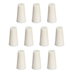 Solid Lab Rubber Stoppers Drilled Silicone Plugs 8-12mm /Beige/ 10Pcs