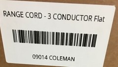 09014 COLEMAN RANGE CORD – 3 CONDUCTOR Flat vinyl (2) #6 & (1) #8 wire cord