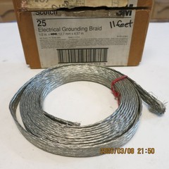 1/2″ Grounding Cable Scotch 3M Braided 11 feet long Tinned Copper