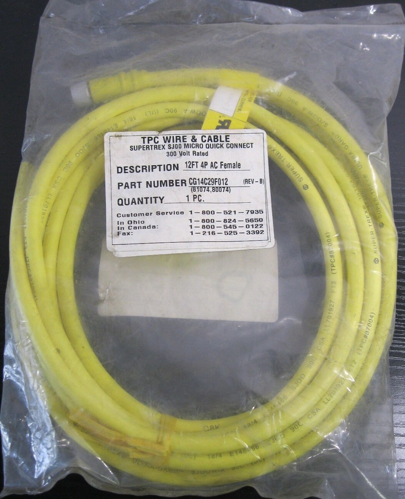 TPC CG14C29F012 Cable 12 Ft 4P Female