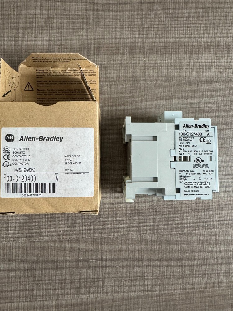 Allen-Bradley 100-C12D400 Contactor Ser.A 600VAC Max NEW!