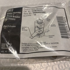 EATON FCWTK225 CONTROL WIRE LUG TERMINAL KIT, F-FRAME, 225A (12 PACK), New