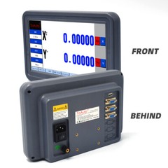2 Axis DRO Digital Readout LCD Touch Screen+2PCS Linear Glass Scale Kit Mill CNC