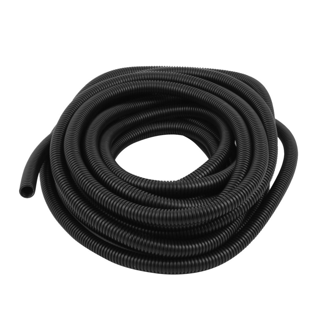 9.9 M 13×15 mm Plastic Corrugated Conduit Tube for Garden,Office Black
