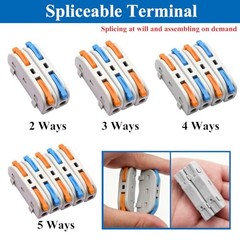60PCS Lever Wire Connectors Quick Connect Electrical Splicing Kit AWG 28-12