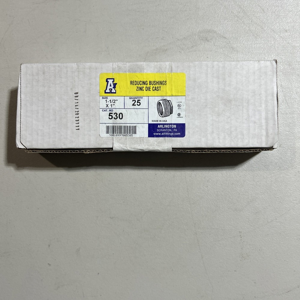 Arlington Reducing Bushings Zinc Die Cast 1-1/2 x 1 Quantity 25 NEW USA Made !!!