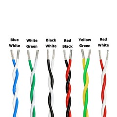 0.12mm²-2.5mm² PTFE Hi-temp Wire Twisted Pairs 2-core Cable Wire Multiple Colors