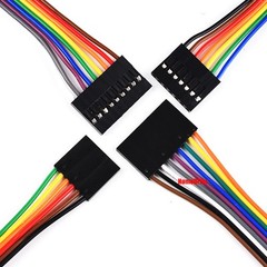 Dupont Jumper Wire 2.54mm Rainbow Cable Ribbon Female-Female 1P-10 Pin 10cm-50cm