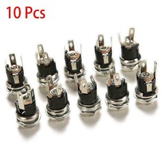 10 PCS DC Power-Connector Jack-Plug 5.5*2.1 MM Female Metal Panel Mount Socket
