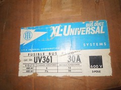 ITE UV361 30A 3ph 3W 600V XL-Universal Fusible Bus Plug New Surplus