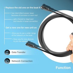 For NMEA 2000 N2K 15ft Drop Backbone Cable Fits Lowrance Simrad Garmin B&G IP67