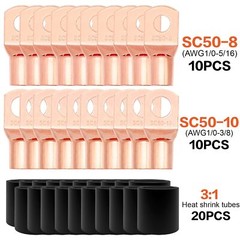 1/0 Gauge Wire(20ft Each – Red/Black) Copper Clad Aluminum CCA – Primary 40FT