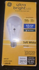 GE LED 150w Replacement 22W A21 Bulb Soft White Dimmable 93129366 Medium