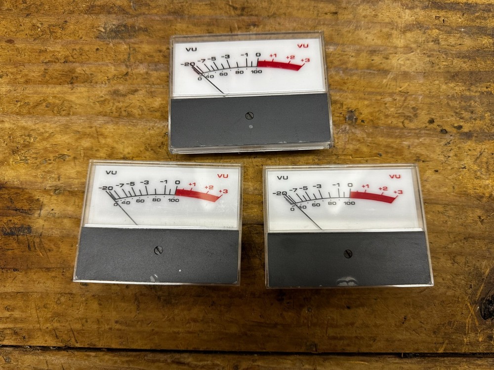 3 Modcutec Panel VU Meter -20 TO +3 – 3-5/8″ x 2-3/4″ Vintage Audio Recording