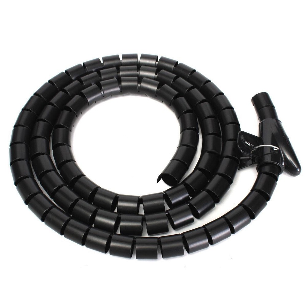2M 25mm 3-Color Cable Tidy PC TV Wire Organising Wrap Tool Office Home