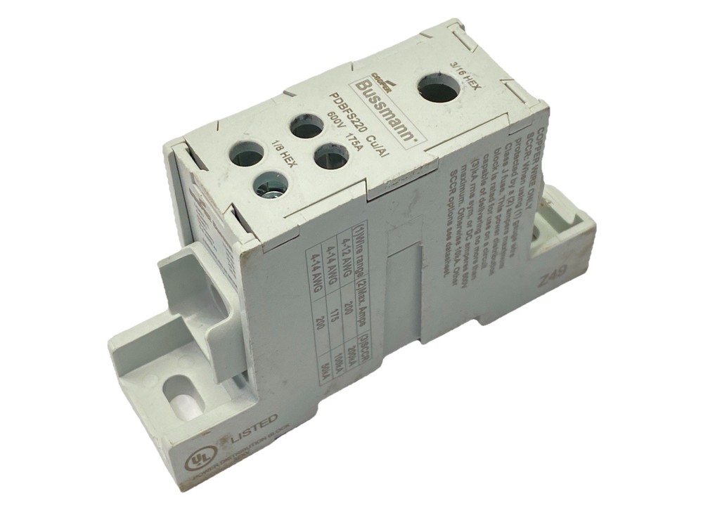 Cooper Bussmann PDBFS220 Power Distribution Block 175A 600V