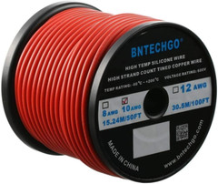 10 Gauge Silicone Wire Spool 50Ft Red and 50Ft Black Bundle