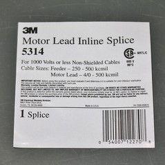 3M Resin Compound Splice Kit 5314, Motor Lead Inline, 1000V, 4/0 AWG x 500 kcmil