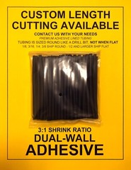 3/16″ / 4.5mm I.D Black (4″ 100pcs) Dual-Wall Adhesive Lined 3:1 Heat Shrink Tub