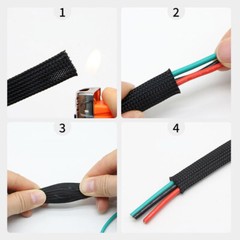30 Colours Expandable Braid Sleeving 3mm-100mm Cable Tidy Wire Flexible Tubeing