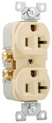 Arrow Hart CR20V, 125 VAC, 20 A, 5-20R, Ivory, Duplex Receptacle, 1 pc