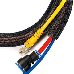 50FT 1.5″ Self Closing Cable Sleeve Wrap Sock Braided Flexible Organizer Black