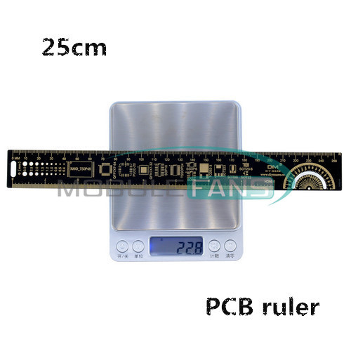 25cm Multifunctional PCB Ruler Measuring Tool Resistor Capacitor Chip IC 10 inch