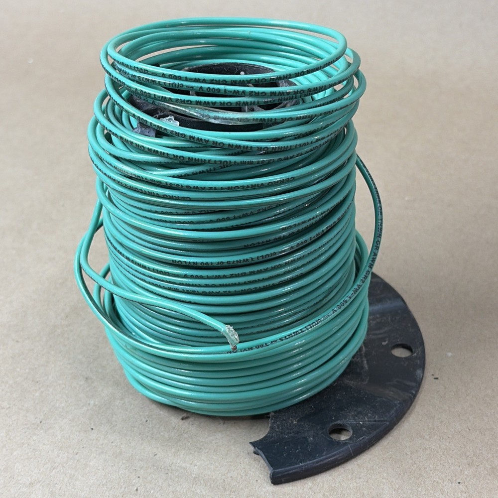 5LB of 12 Gauge Green Solid CU THWN THHN AWM Wire Copper Cerrowire USED