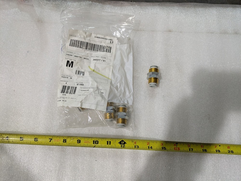 SMC KQ2E10-00 UNION BRASS FITTINGS (LOT OF 5)