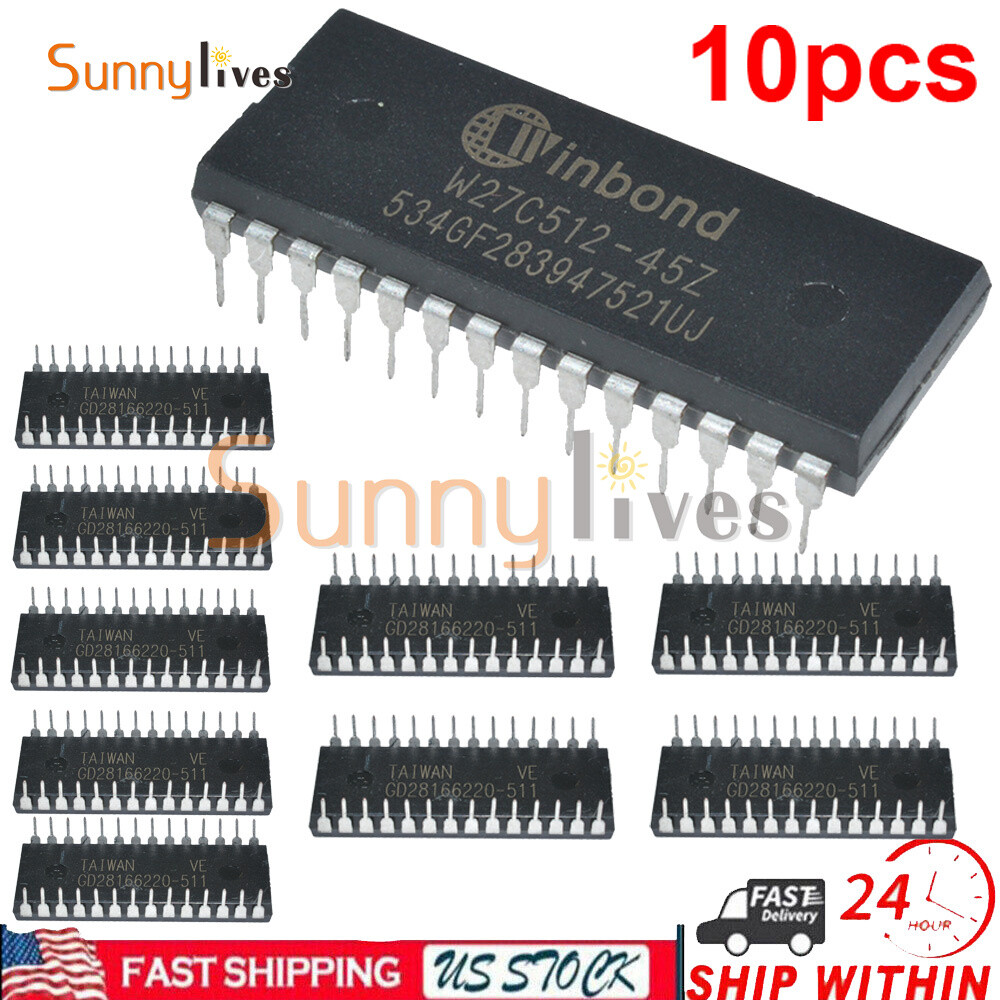 10PCS W27C512-45Z W27C512 IC DIP EEPROM 512KBIT 45NS Winbond EEPROMs US