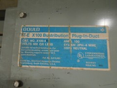 Gould I-T-E X100 X100-45 100A 3ph 4W Aluminum Plug-In Duct 5′ Length Used