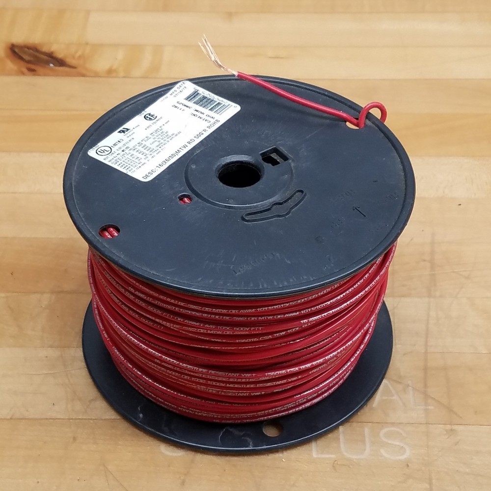 Coleman Cable 41102, 16(26/30)MTW Red Wire – NEW