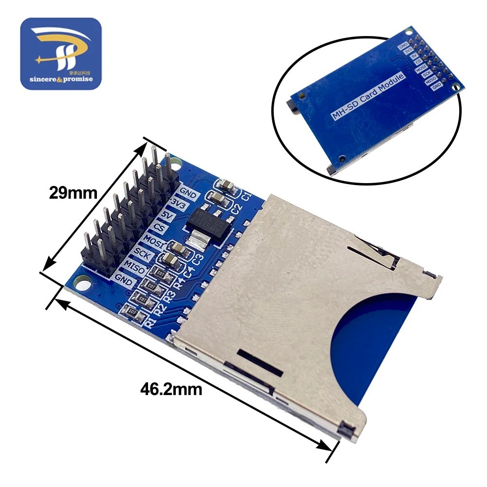 SD Card Reader Writer SPI Module for Arduino – Dual 3.3V 5V Level Shifting US