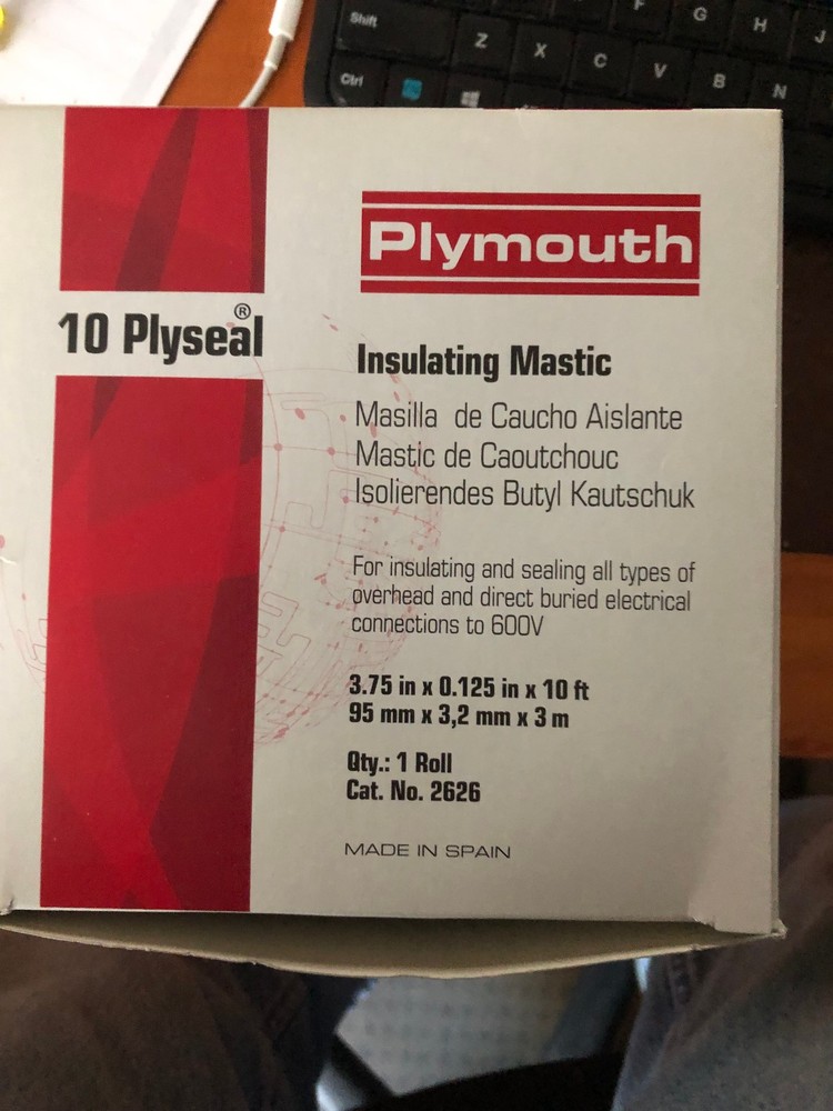 Plymouth 2626 Bishop 10 Plyseal Insulating Electrical Tape