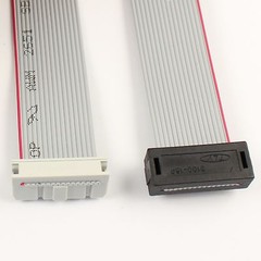 2Pcs IDC Male 16 Pin Connector To IDC Female 16Pin Flat Ribbon Cable Length 25CM