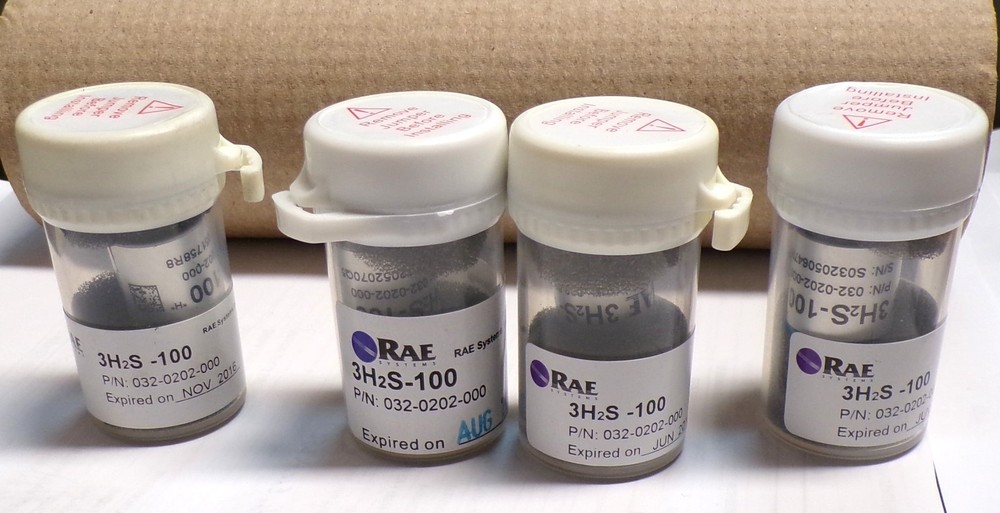 RAE 3H2S-100 H2S Gas Sensor P# 032-0202-000 Expired for Testing, etc Lot of 4 T3