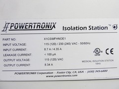 Powertronix Power Isolation Station 1000 VA | Part No X1CSWFHNOE1 w/ Power cord