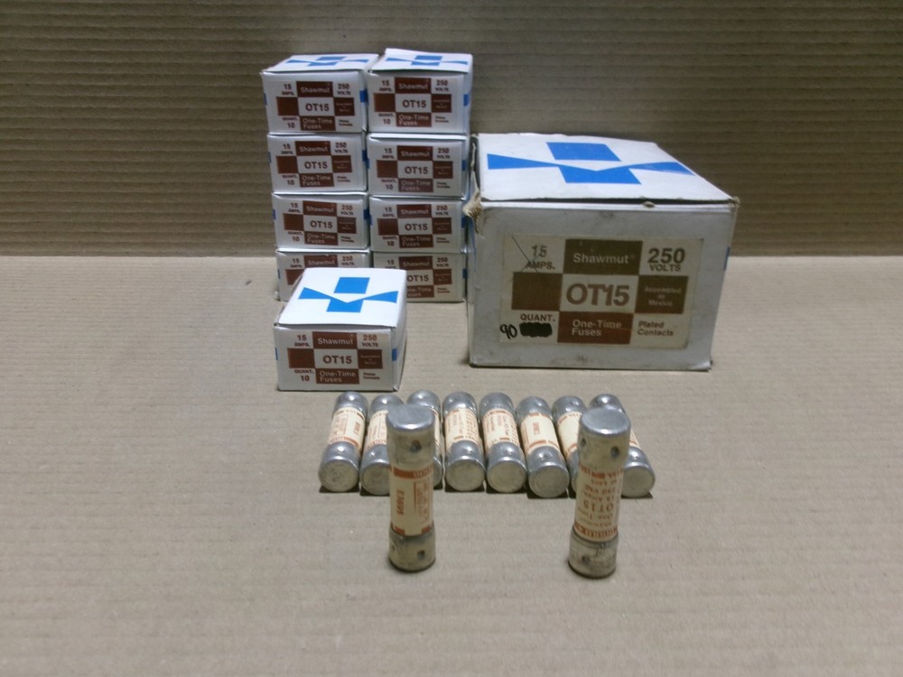 Shawmut / Gould OT15 Box of 90 15 Amp 250V One Time Fuse AK