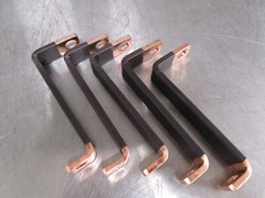 NEW Lot of 5 Copper Z SHAPED BUS BARS 5″ x 2″ x 1″ Black