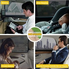Universal Fit 2-Piece Car Window Shade for SUV Back Seat, Breathable Mesh for He