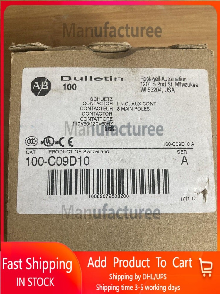 ALLEN-BRADLEY 100-C09D10 IEC CONTACTOR 9 AMP 120VAC NEW IN BOX