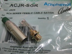 1X ACJR-SGR RCA Phono Connectors Diecast SH GLD PLTD CONT COLRD GROM