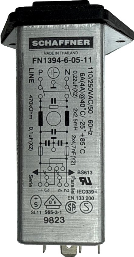 Schaffner Netzfilter mit Kaltgerätebuchse 110/240V 6A FN322-6/05