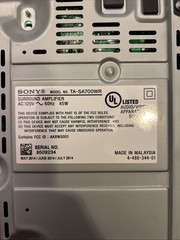 Sony Power Distribution Units Matching Pair TA-SA700WR